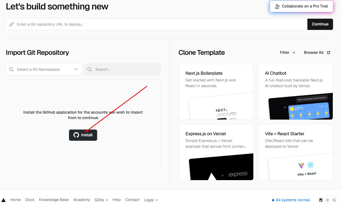 Connect GitHub